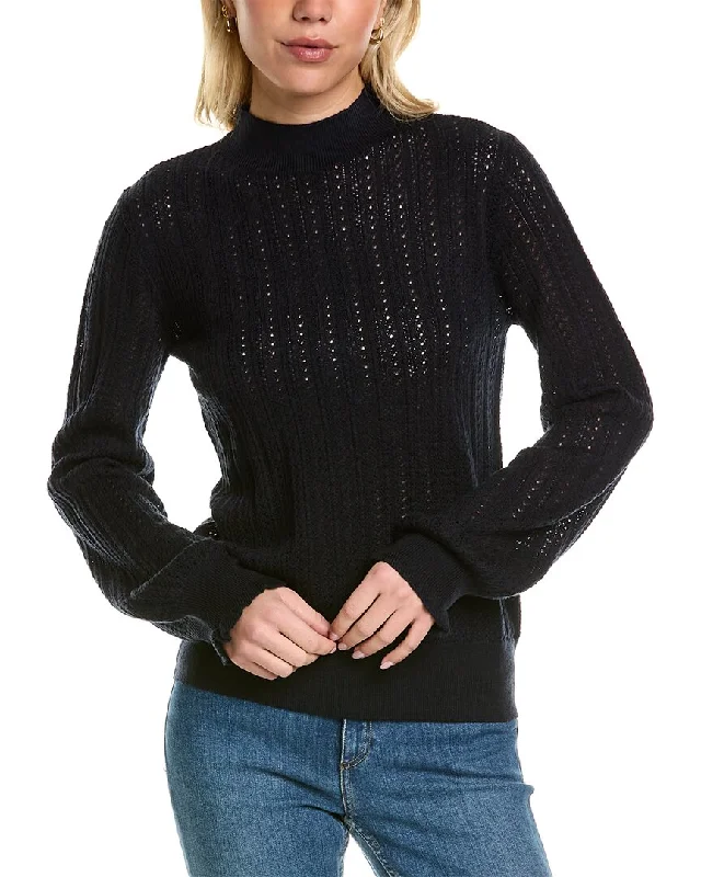 MT by Madeleine Thompson Balloon Sleeve Wool-Blend Top