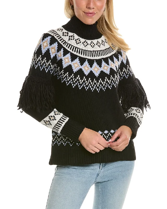 Pearl by Lela Rose Fairisle Wool & Cashmere-Blend Sweater