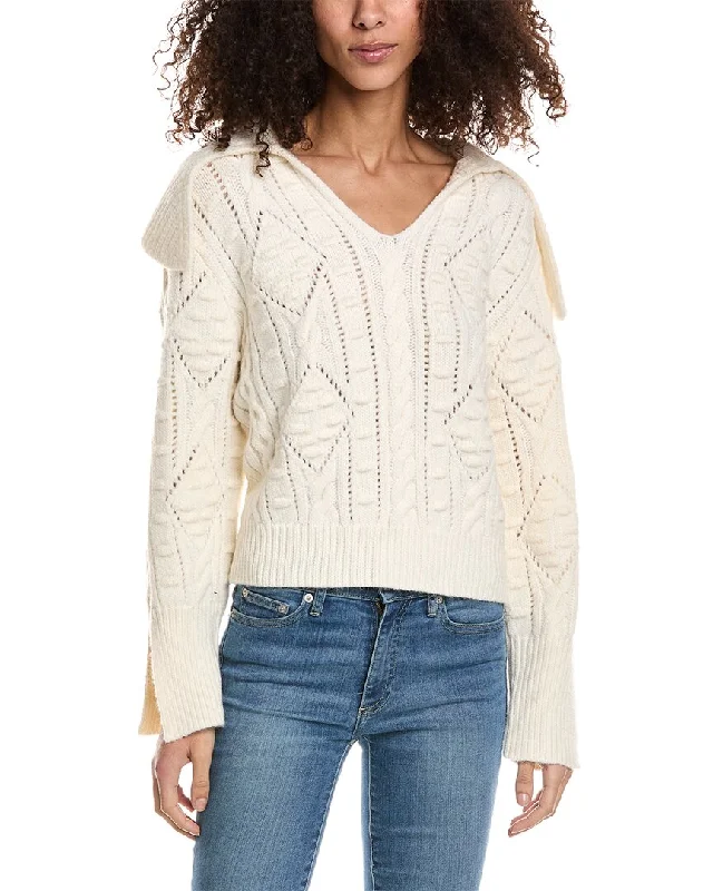 Seraphina Johnny Collar Wool-Blend Sweater