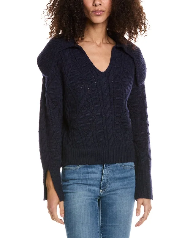 Seraphina Johnny Collar Wool-Blend Sweater