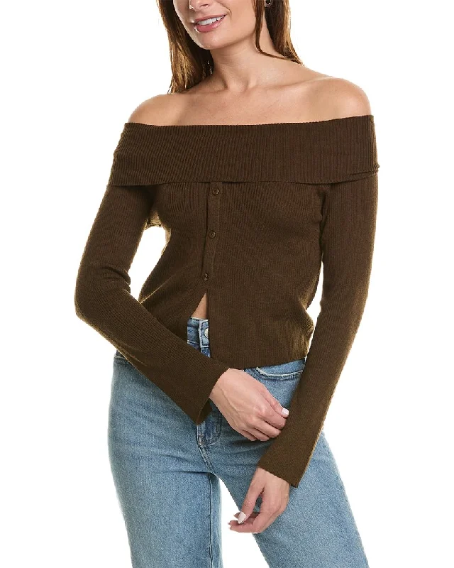 SERENETTE Button Front Wool-Blend Sweater