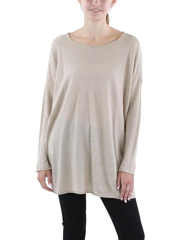 Womens Organic Linen Blend Organic Linen Tunic Sweater