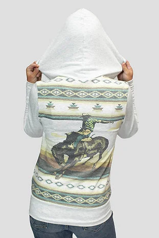 Liberty Wear Collection Tops: Zip Up Hoodie Bucking Bronco