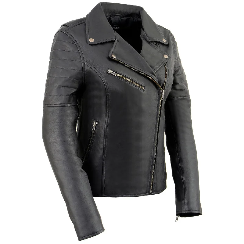 Milwaukee Leather SFL2870 Women's ‘Duchess’ Black Motorcycle Style Fashion Casual Leather Jacket