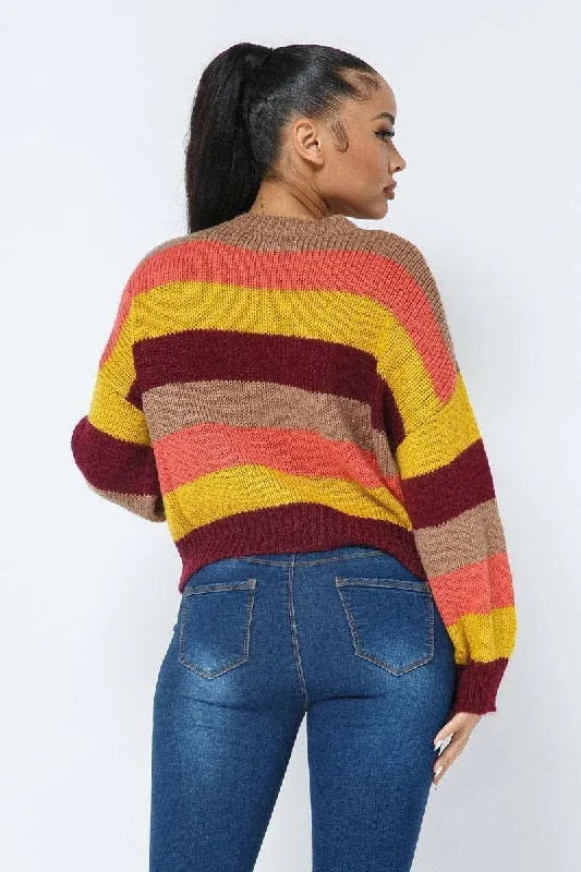 Nellie stripe cozy sweater for women