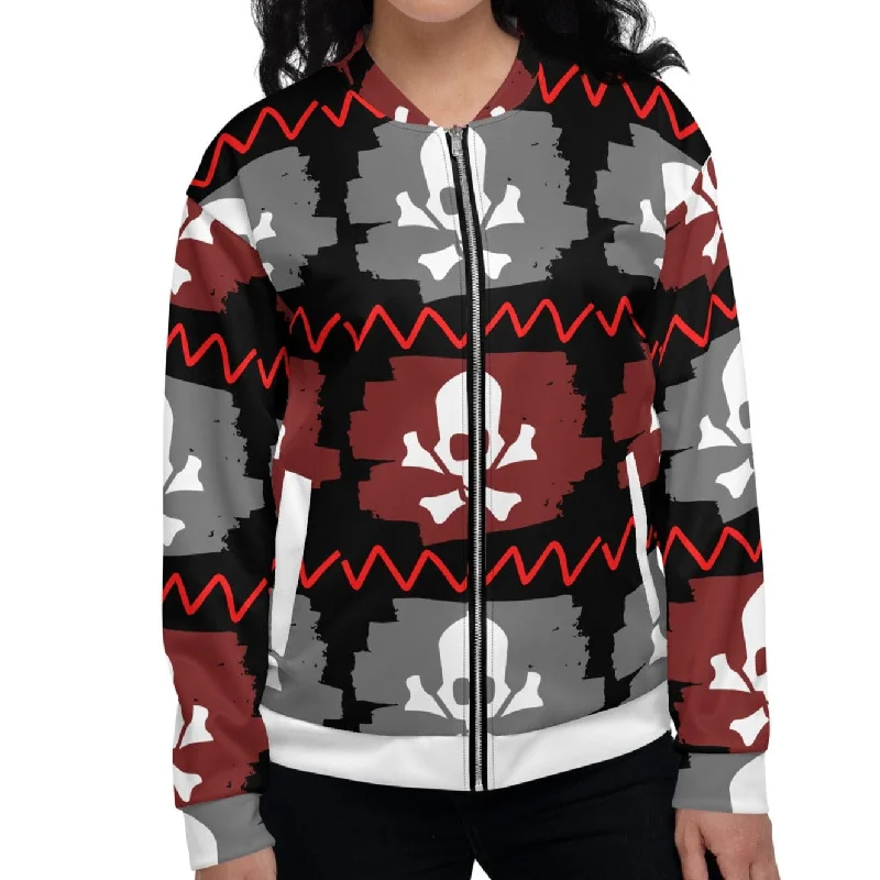 Women's Skull Crossbones Bomber Jacket