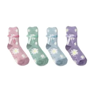 BUY ONE GET ONE FREE 2-Pair Soft Daisy Therapeutic Spa Socks- infused with Shea Butter & Lavender