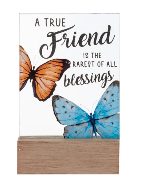 A True Friend Is The Rarest Of All Blessings Glass Block