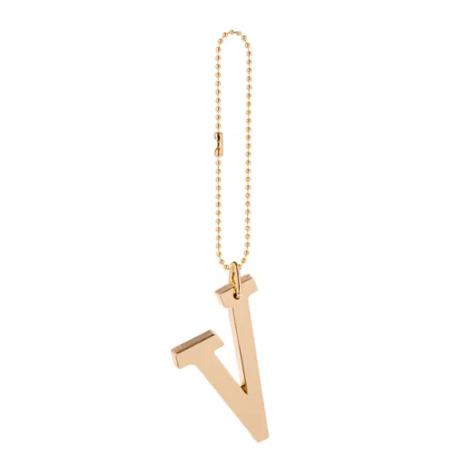 Gold Monogram Anywhere Charm - V