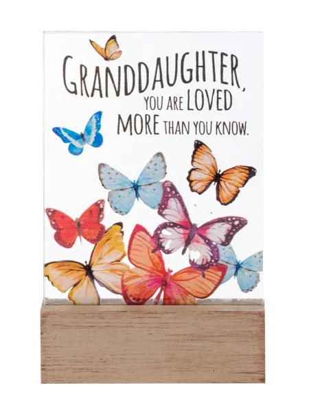 Granddaughter, You Are Loved More Than You Know Glass Block