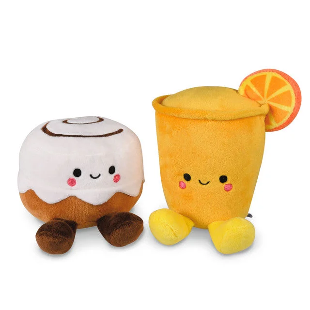 Hallmark Better Together Cinnamon Roll and Orange Juice Magnetic Plush Pair, 5"