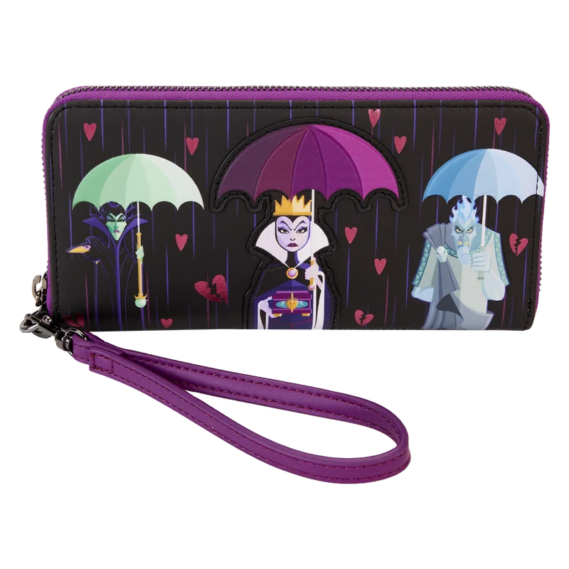 Loungefly Disney Villains Curse Your Hearts Zip Around Wristlet Wallet