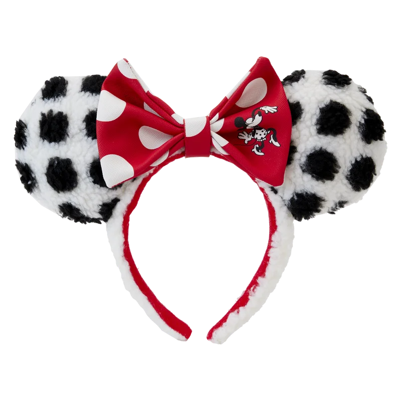 Loungefly Minnie Mouse Rocks the Dots Classic Sherpa Ear Headband