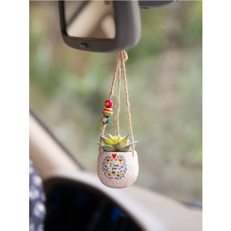 Mini Hanging Faux Succulent Plant I Love You