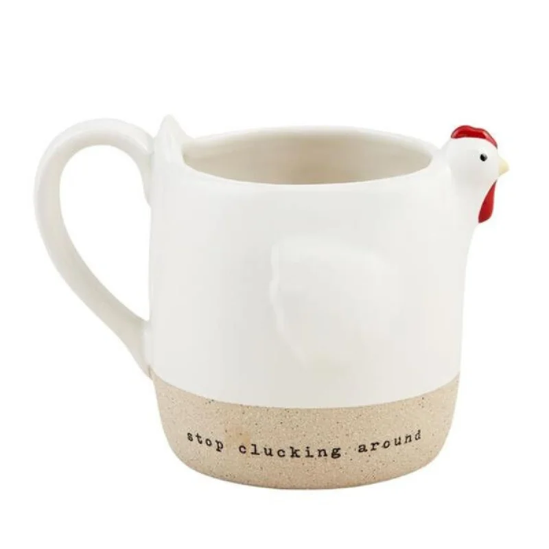 Stop Clucking Around Chicken Figural Mug