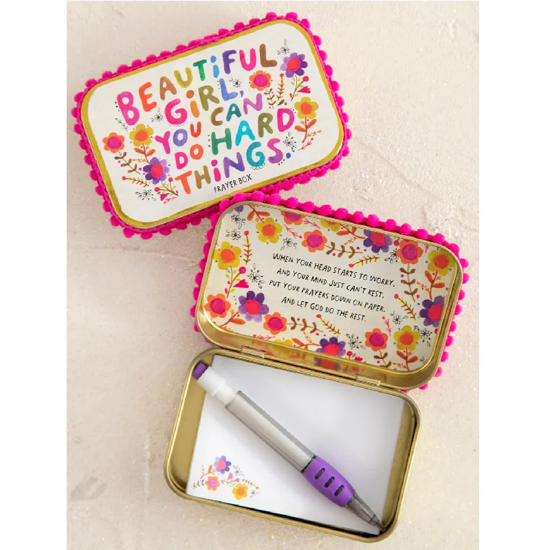 Tin Prayer Box Beautiful Girl You Can Do Hard Things