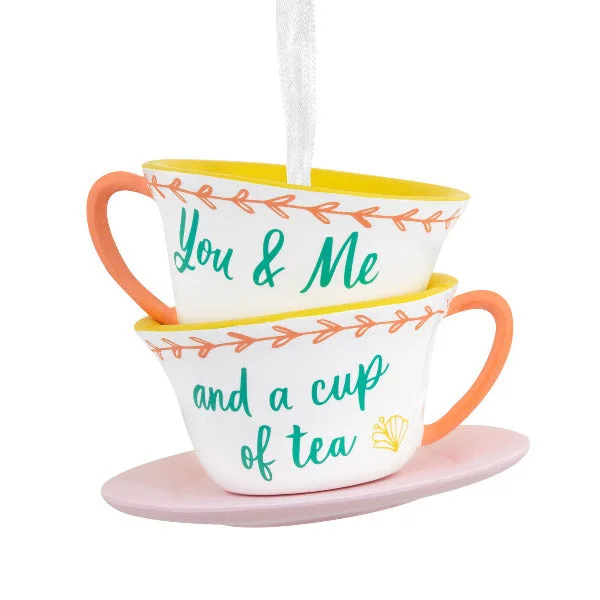 You and Me Stacked Teacups Hallmark Ornament