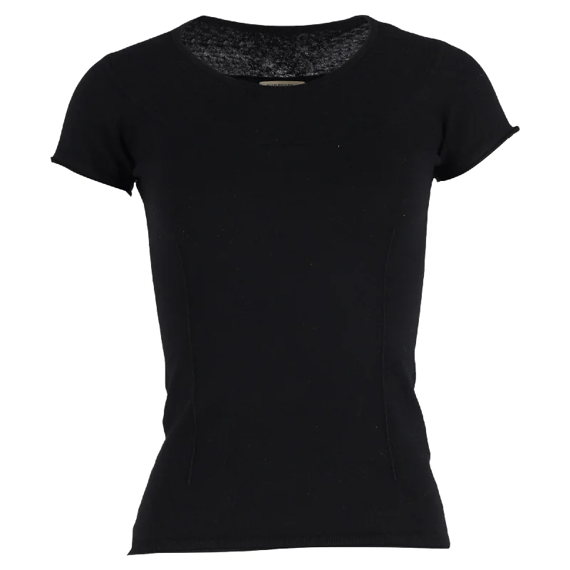 Burberry Crew Neck T-Shirt in Black Cotton