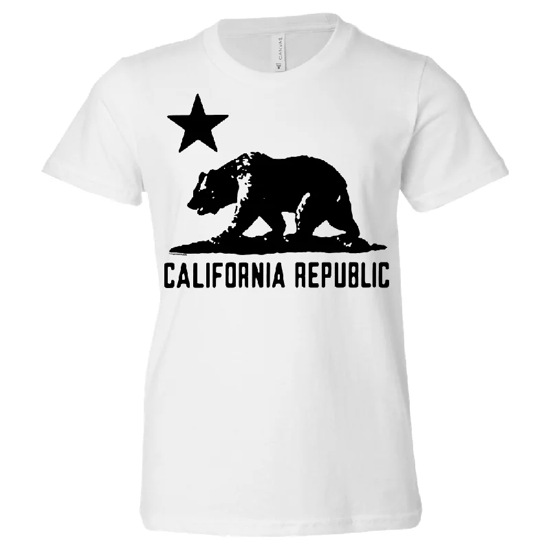 California Flag Oversize Black Silhouette Asst Colors Youth T-Shirt/tee