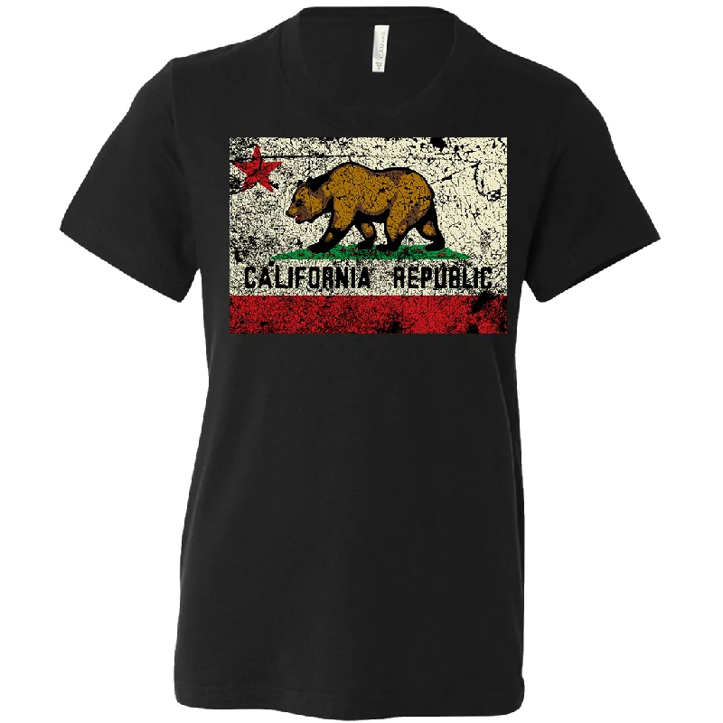 California State Flag Distressed Asst Colors Youth T-Shirt/tee