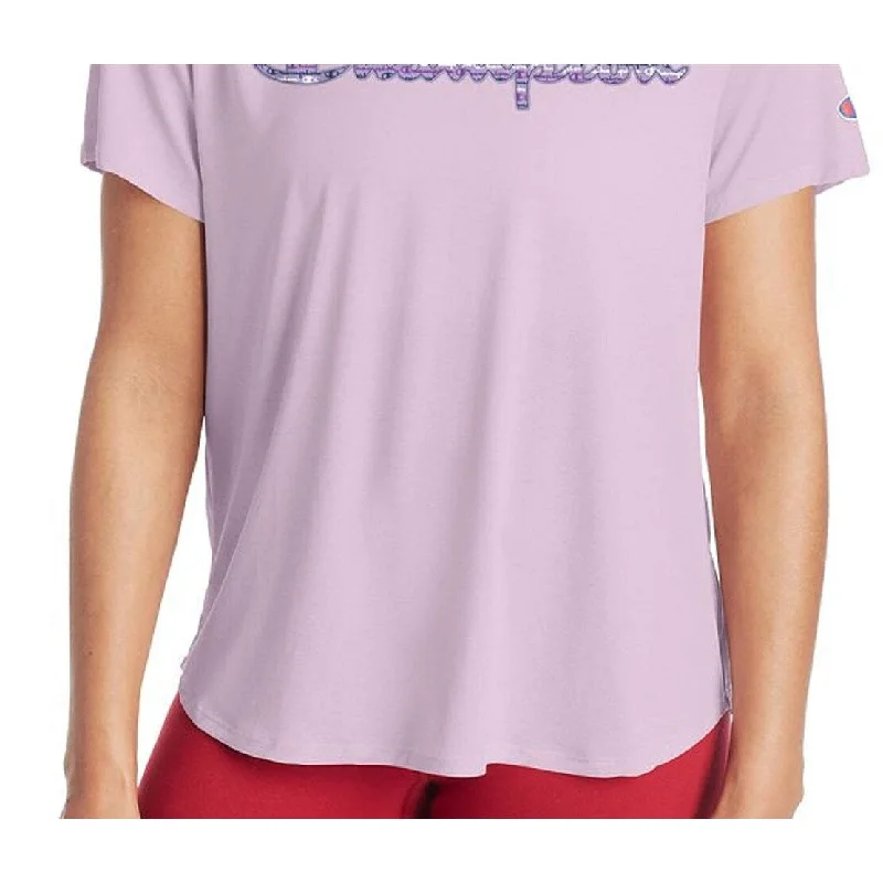 Champion Women's Cotton Logo Boyfriend T-Shirt Pink Size X-Small