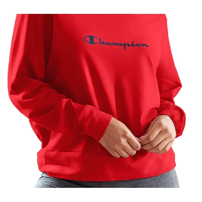 Champion Women's Long Sleeve Lounge Sleep T-Shirt Red Size Medium