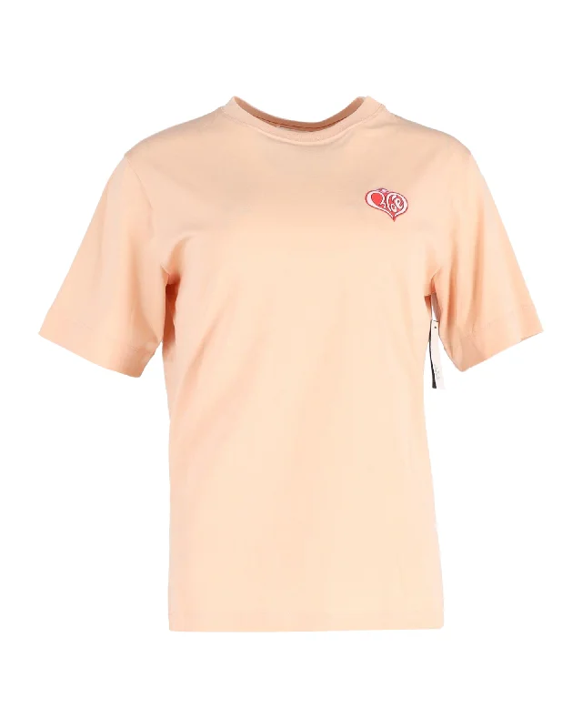 Chloe Heart Logo T-Shirt in Peach Cotton