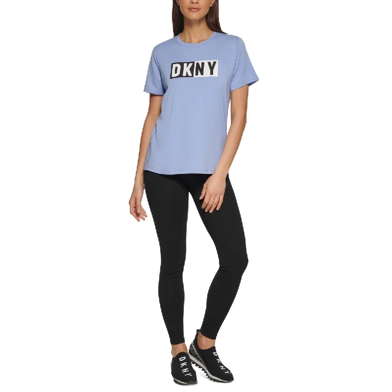 DKNY Women's Logo T-Shirt Blue Size Medium