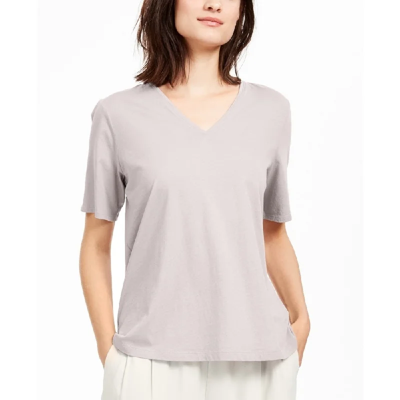 Eileen Fisher Women's Organic Cotton T-Shirt Purple Size XX-Small