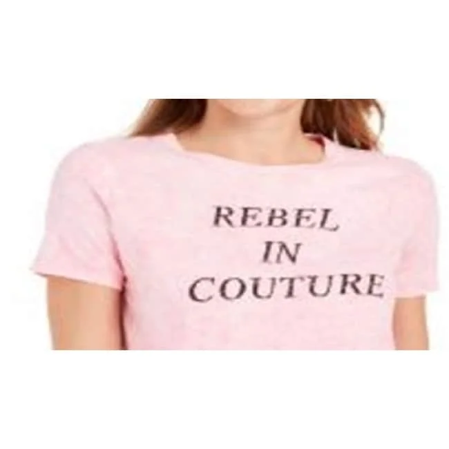 Juicy Couture Women's Rebel Cotton Graphic Print T-Shirt Pink Size X-Small