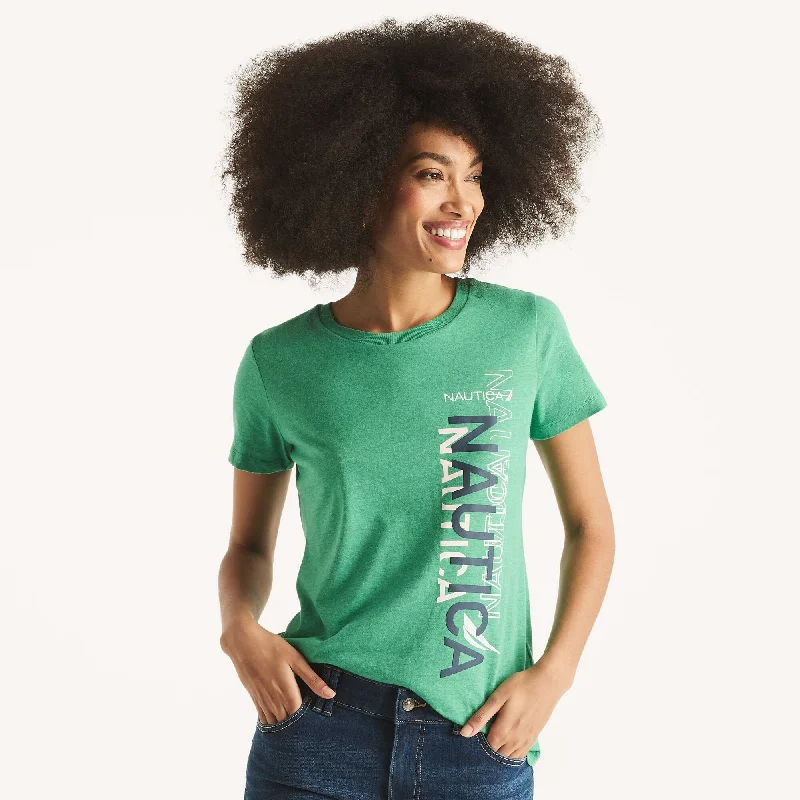 Nautica Womens Logo Graphic T-Shirt