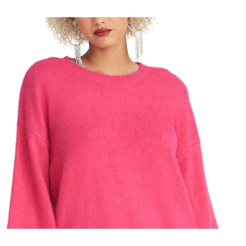 Rachel Roy Women's Long Sleeve Crew Neck T-Shirt Sweater Pink Size Medium