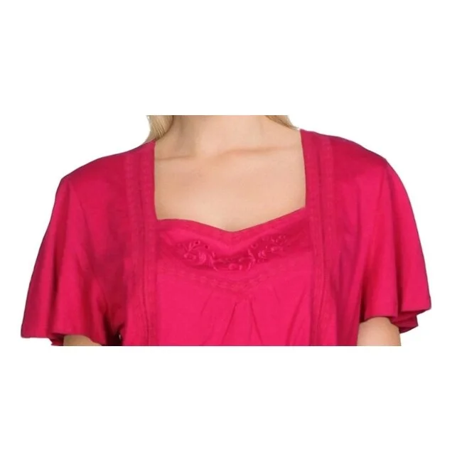 Ralph Lauren Women's Uptown Jersey Lace Trim T-Shirt Pink Size X-Large