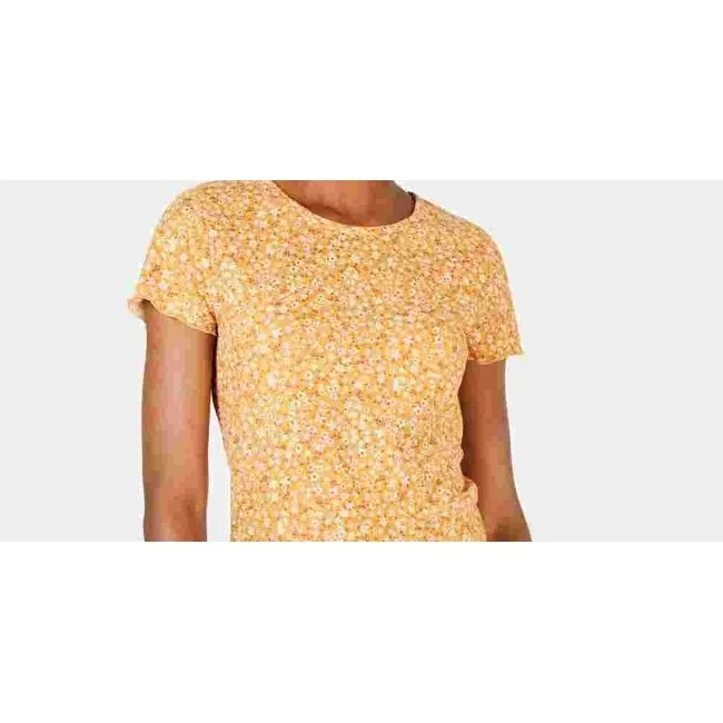 Self Esteem Juniors' Waffle-Knit Baby T-Shirt Yellow Size Small