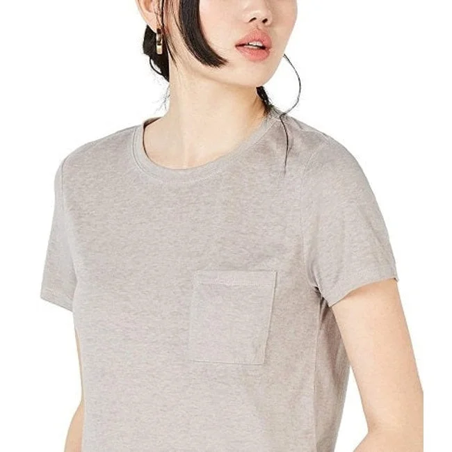 Ultra Flirt Junior's Boxy Pocket T-Shirt Gray Size S