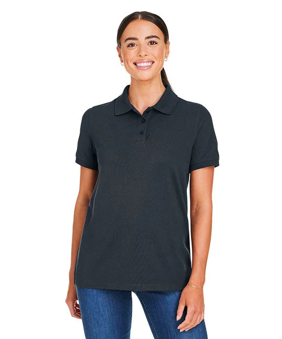 M205W - Harriton Ladies Valiant Cotton Snag Protect Polo Shirt | Dark Charcoal