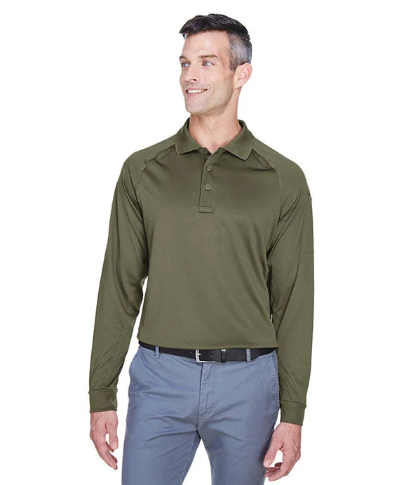 M211L - Harriton Mens Advantage Snag Protection Plus Long-Sleeve Tactical Polo Shirt | Tactical Green