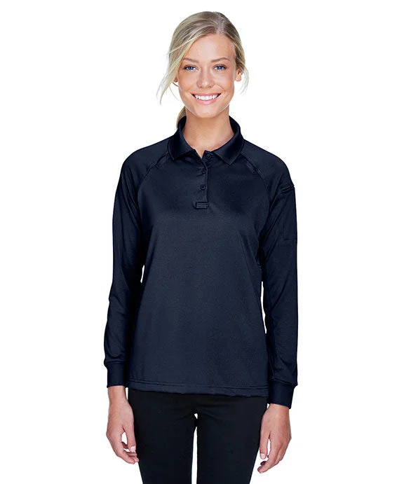 M211LW - Harriton Ladies Advantage Snag Protection Plus Long-Sleeve Tactical Polo Shirt | Dark Navy