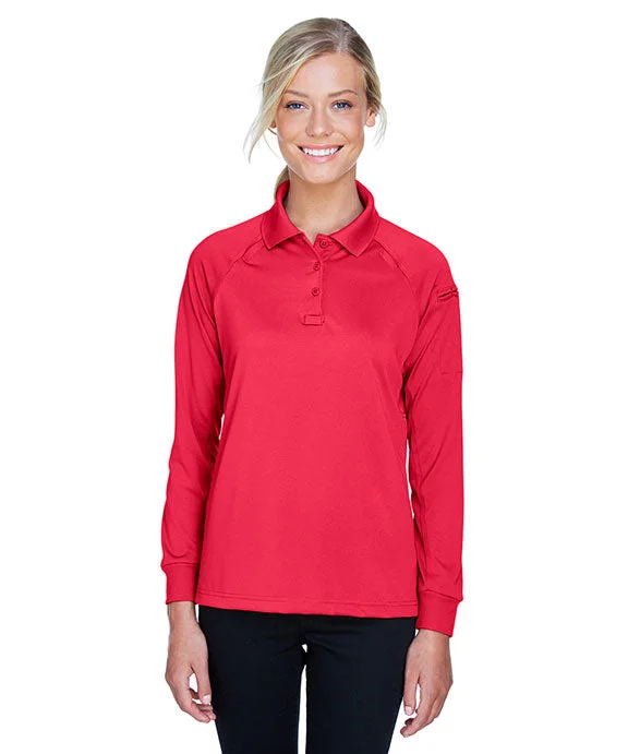 M211LW - Harriton Ladies Advantage Snag Protection Plus Long-Sleeve Tactical Polo Shirt | Red