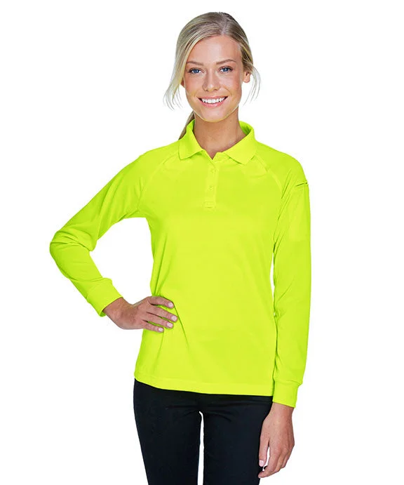 M211LW - Harriton Ladies Advantage Snag Protection Plus Long-Sleeve Tactical Polo Shirt | Safety Yellow