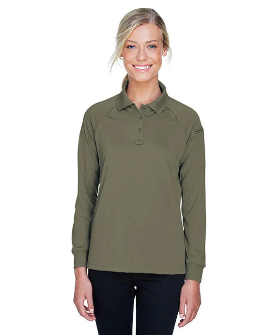 M211LW - Harriton Ladies Advantage Snag Protection Plus Long-Sleeve Tactical Polo Shirt | Tactical Green