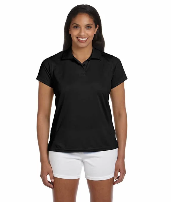 M315W - Harriton Ladies 4 oz. Polytech Polo Shirt | Black