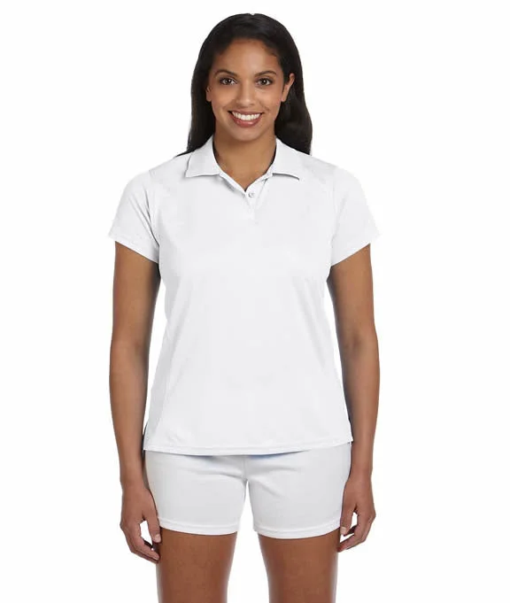 M315W - Harriton Ladies 4 oz. Polytech Polo Shirt | White