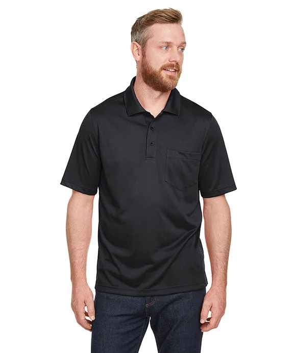 M348P - Harriton Mens Advantage Snag Protection Plus IL Pocket Polo Shirt | Black