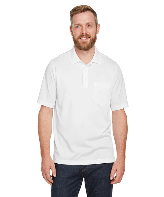 M348P - Harriton Mens Advantage Snag Protection Plus IL Pocket Polo Shirt | White