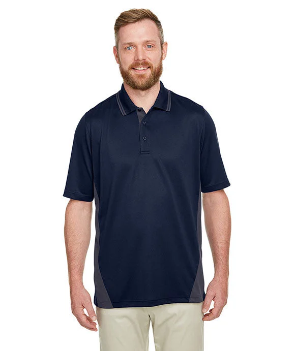 M386 - Harriton Mens Flash Snag Protection Plus IL Colorblock Polo Shirt | Dark Navy/Dark Charcoal