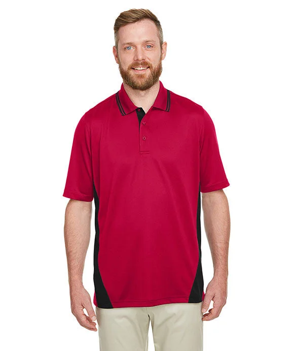 M386 - Harriton Mens Flash Snag Protection Plus IL Colorblock Polo Shirt | Red/Black