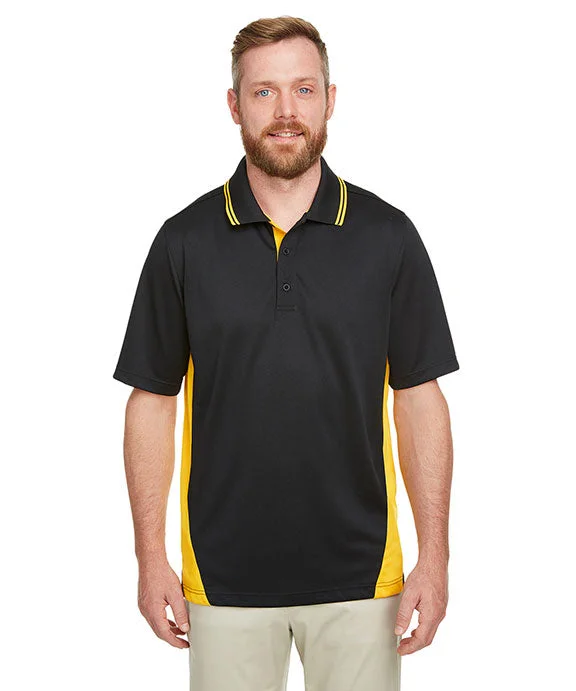 M386T - Harriton Mens Tall Flash Snag Protection Plus IL Colorblock Polo Shirt | Black/S Yellow