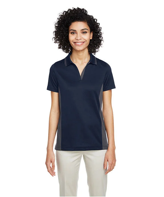 M386W - Harriton Ladies Flash Snag Protection Plus IL Colorblock Polo Shirt | Dark Navy/Dark Charcoal