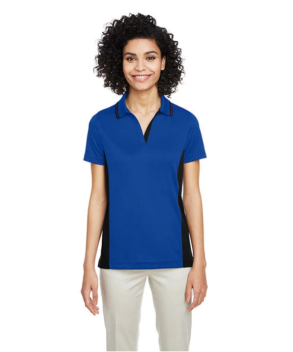 M386W - Harriton Ladies Flash Snag Protection Plus IL Colorblock Polo Shirt | True Royal/Black